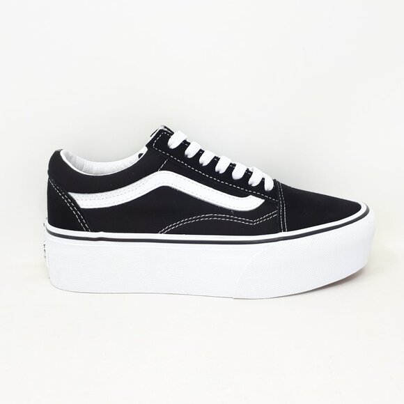 Vans Shoes - Vans Old Skool Stackform Platform Shoe Sneaker Suede Black Womens US Size NEW